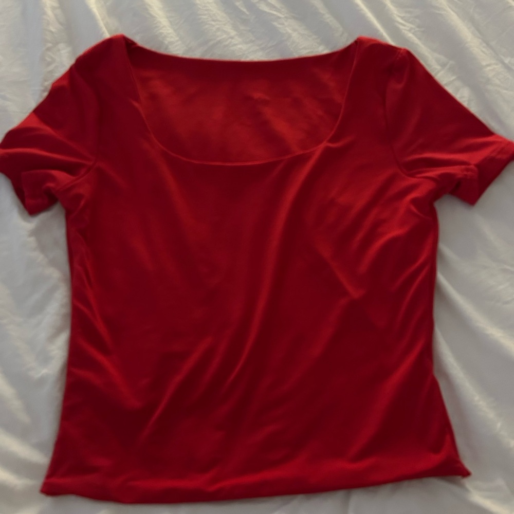 Amazon Red Fitted Short Sleeve T-Shirt